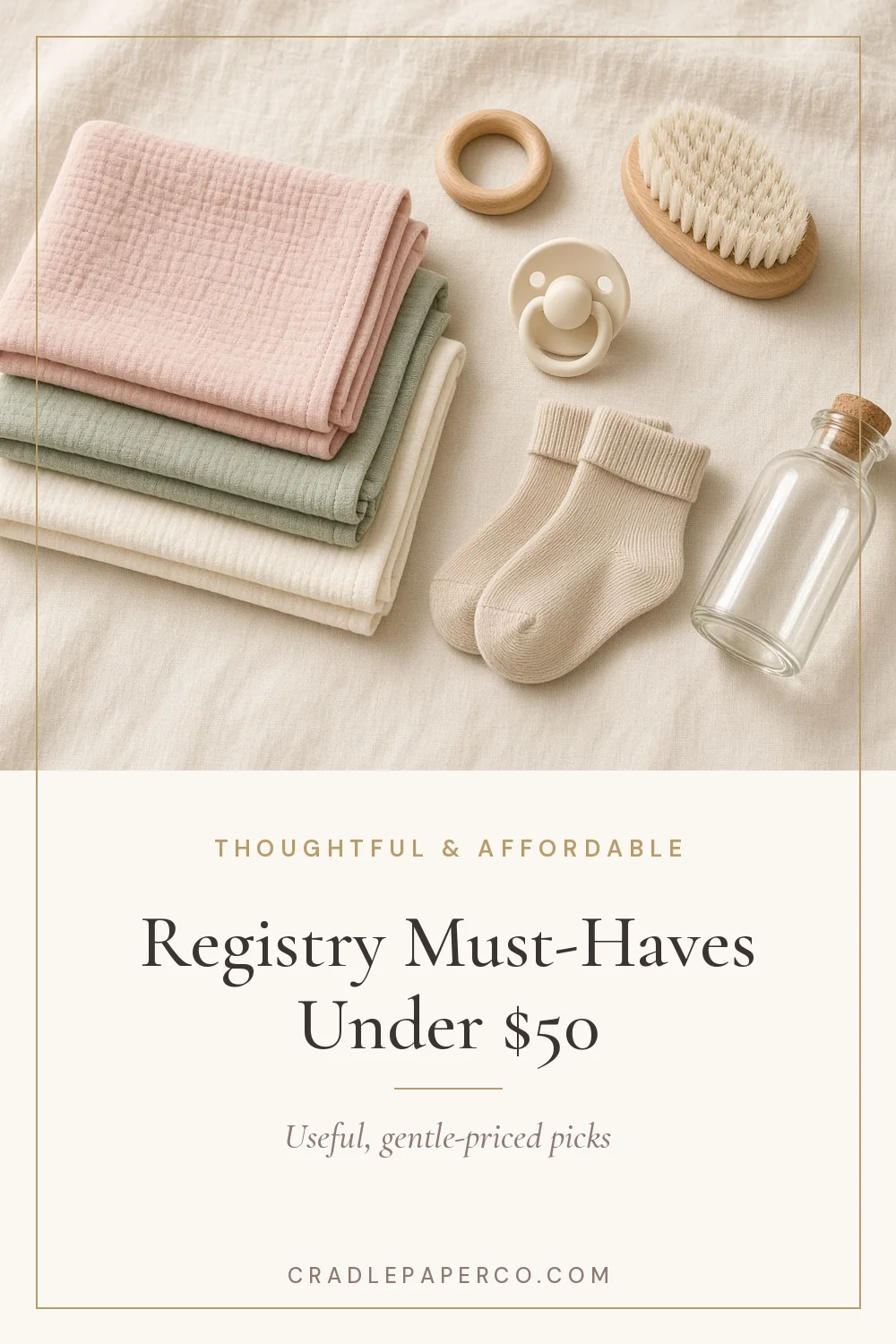 Pinterest graphic: Registry Must-Haves Under $50