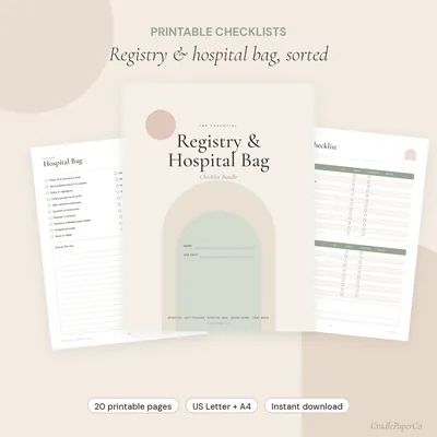 Registry & Hospital Bag Bundle printable